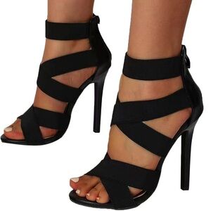 Black High Heeled Sandals